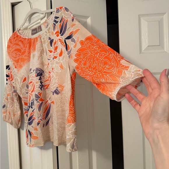 Chicos Orange Blouse - Picture 3 of 14